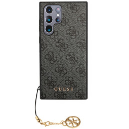 „Guess 4G Charms Collection“ dėklas, skirtas „Samsung Galaxy S23 Ultra“ – pilkas
