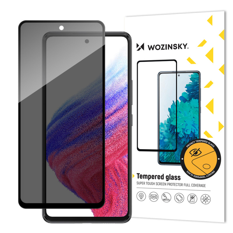 „Wozinsky Privacy Glass“ grūdintas stiklas „Samsung Galaxy A53 5G“ su „Anti Spy“ privatumo filtru