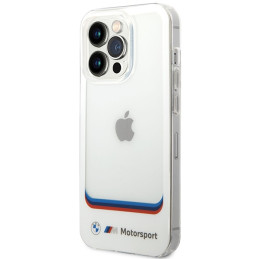 BMW permatomas centrinis dėklas, skirtas „iPhone 14 Pro Max 6.7“ – baltas