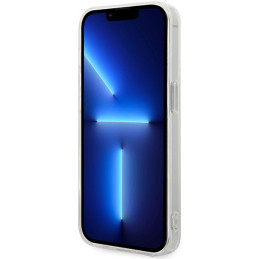 BMW permatomas centrinis dėklas, skirtas „iPhone 14 Pro Max 6.7“ – baltas