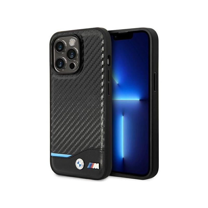 BMW Carbon MagSafe iPhone 14 Pro dėklas – juodas