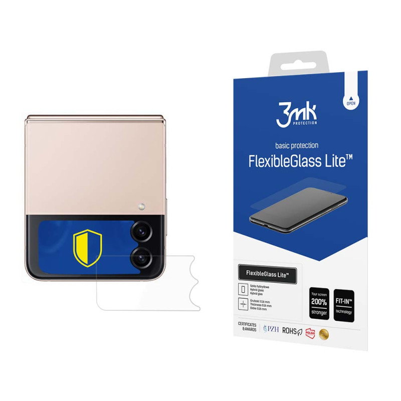 Hibridinis stiklas 3mk FlexibleGlass Lite™, skirtas „Samsung Galaxy Z Flip 4“ (priekinis)