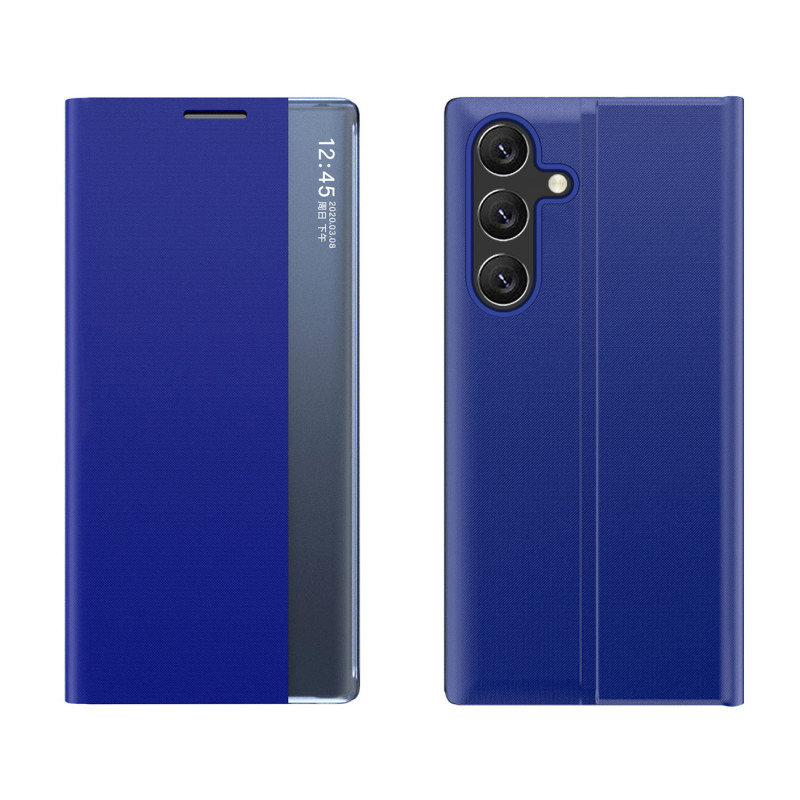 Naujas miego dėklas, skirtas „Samsung Galaxy A24 4G“ su atvartu ir mėlynu stovu.