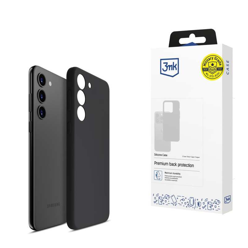 3mk silikoninis dėklas, skirtas „Samsung Galaxy S23 5G“ - juodas