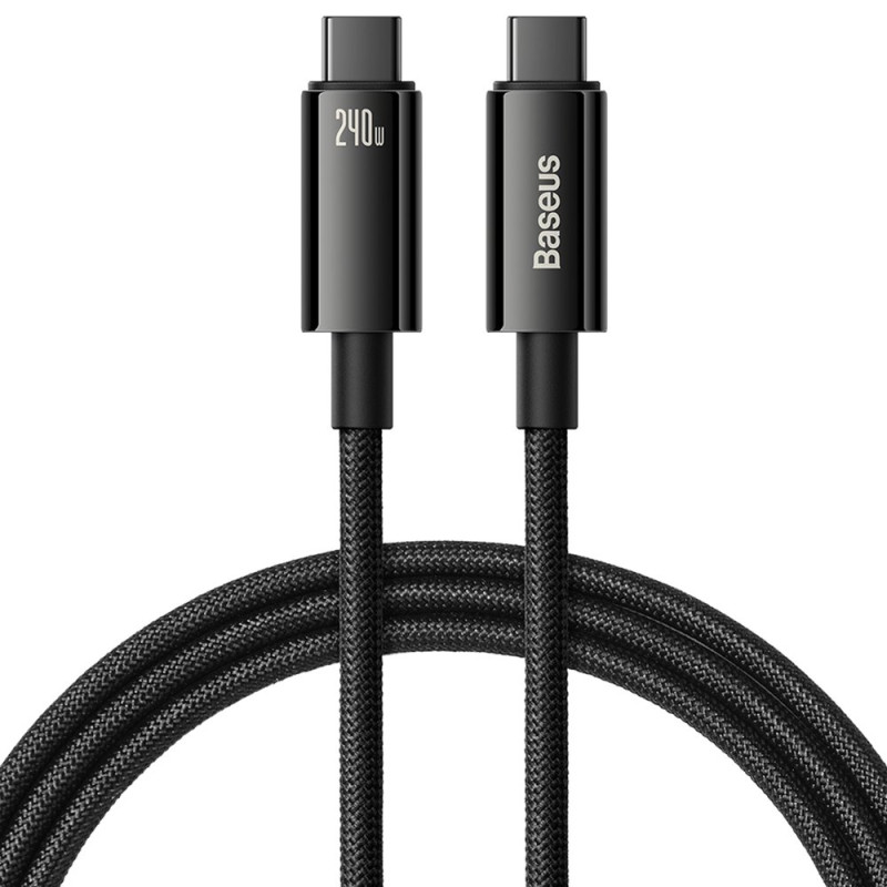 USB C - USB C laidas 480Mb/ s 240W 3m Baseus Tungsten Gold CAWJ040101 - Juodas