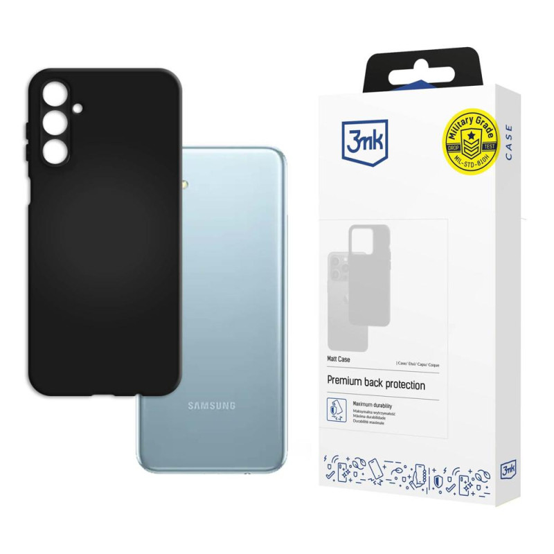 3mk matinis dėklas, skirtas „Samsung Galaxy M14“ - juodas