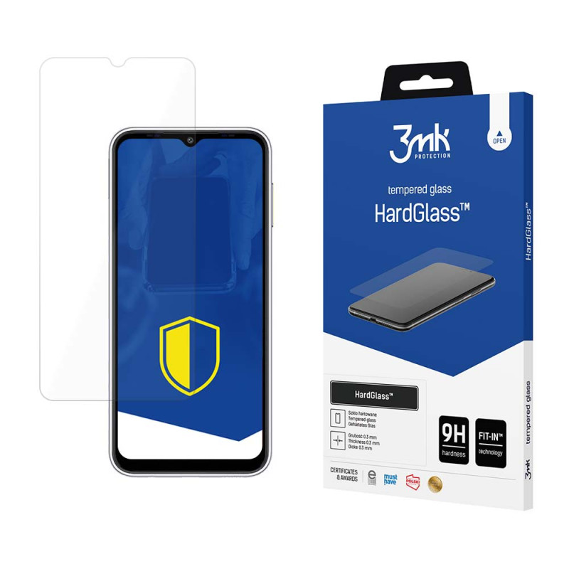 Grūdintas stiklas 9H 3mk HardGlass™, skirtas Samsung Galaxy A13 4G