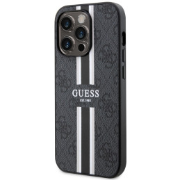 „Guess 4G“ spausdintų juostelių „MagSafe“ dėklas, skirtas „iPhone 14 Pro Max“ – juodas