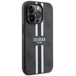 „Guess 4G“ spausdintų juostelių „MagSafe“ dėklas, skirtas „iPhone 14 Pro Max“ – juodas