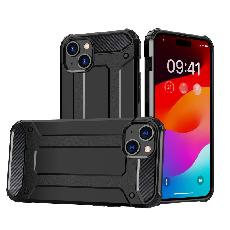 „Hybrid Armor“ „iPhone 15“ dėklas – juodas