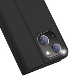 „Dux Ducis Skin Pro“ atverčiamas „iPhone 15“ dėklas su pinigine – juodas