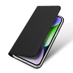 „Dux Ducis Skin Pro“ atverčiamas „iPhone 15“ dėklas su pinigine – juodas