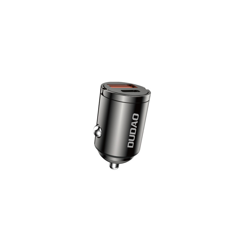 Dudao R3MAX 48W QC PD mini automobilinis įkroviklis - juodas