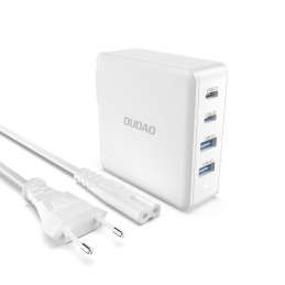 „Dudao A100EU“ 100 W „GaN“ greitasis įkroviklis, 2 x USB-C / 2 x USB – baltas