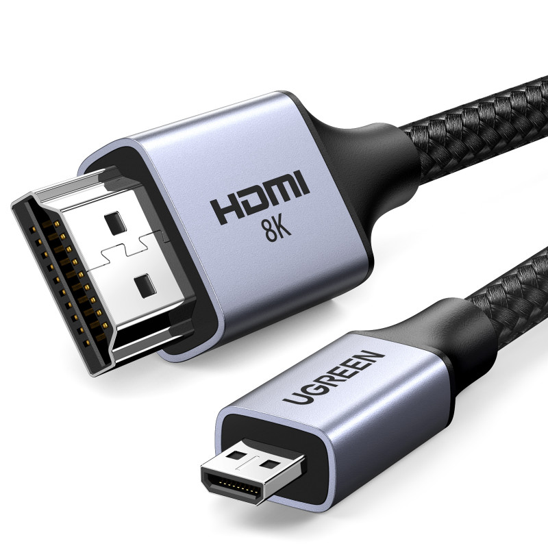 Ugreen HD164 15517 micro HDMI / HDMI 2.1 8K 2m kabelis – pilkas
