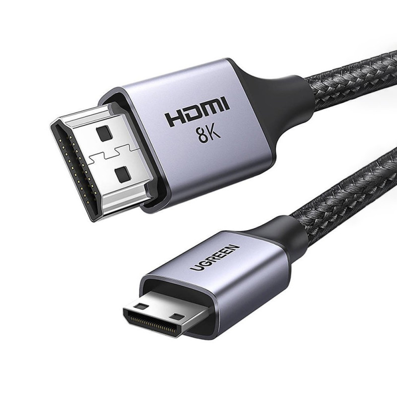 Ugreen HD163 15515 mini HDMI / HDMI 2.1 8K 2 m kabelis – pilkas