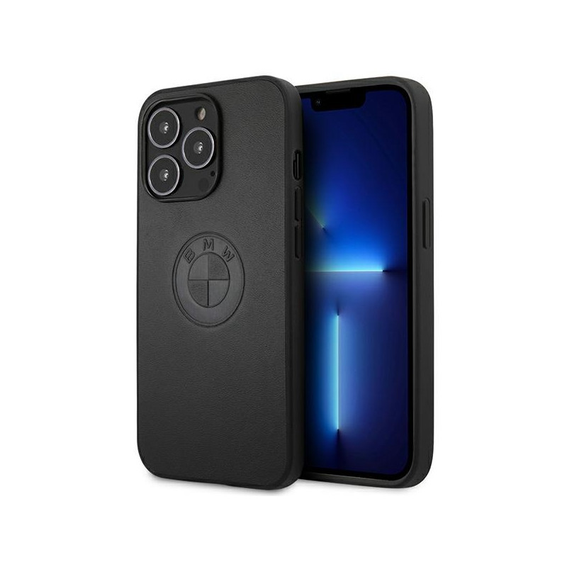 BMW odinis reljefinis dėklas, skirtas iPhone 13 Pro / iPhone 13 – juodas