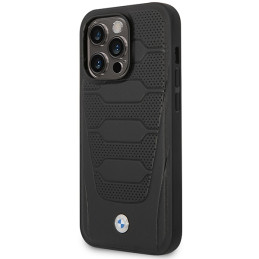 BMW odinių sėdynių rašto iPhone 14 Pro Max dėklas – juodas
