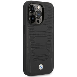 BMW odinių sėdynių rašto iPhone 14 Pro Max dėklas – juodas