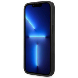 BMW odinių sėdynių rašto iPhone 14 Pro Max dėklas – juodas