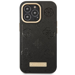 „Guess Peony Logo Plate MagSafe“ dėklas, skirtas „iPhone 14 Pro“ – juodas