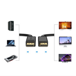 Ugreen DP102 10244 DisplayPort 1.2 4K / DisplayPort 1.2 4K kabelis 1 m - juodas