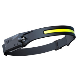 LED priekinis žibintas su judesio jutikliu IPX4 USB-C 1200mAh - juodas