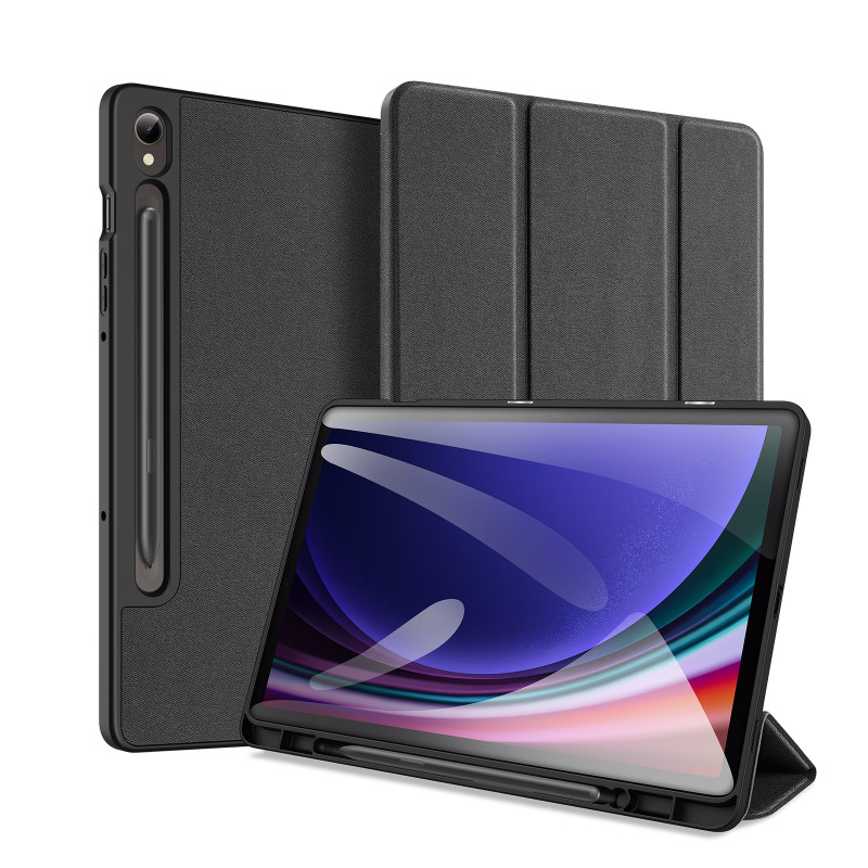 „Dux Ducis Domo“ „Samsung Galaxy Tab S9 FE“ dėklas su stovu – juodas