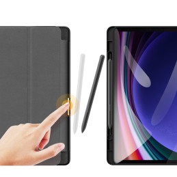 „Dux Ducis Domo“ „Samsung Galaxy Tab S9 FE“ dėklas su stovu – juodas