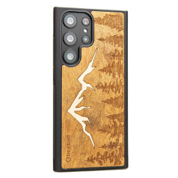 „Bewood Imbuia Mountains“ medinis dėklas, skirtas „Samsung Galaxy S23 Ultra“ – šviesiai rudas