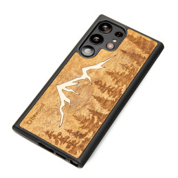 „Bewood Imbuia Mountains“ medinis dėklas, skirtas „Samsung Galaxy S23 Ultra“ – šviesiai rudas