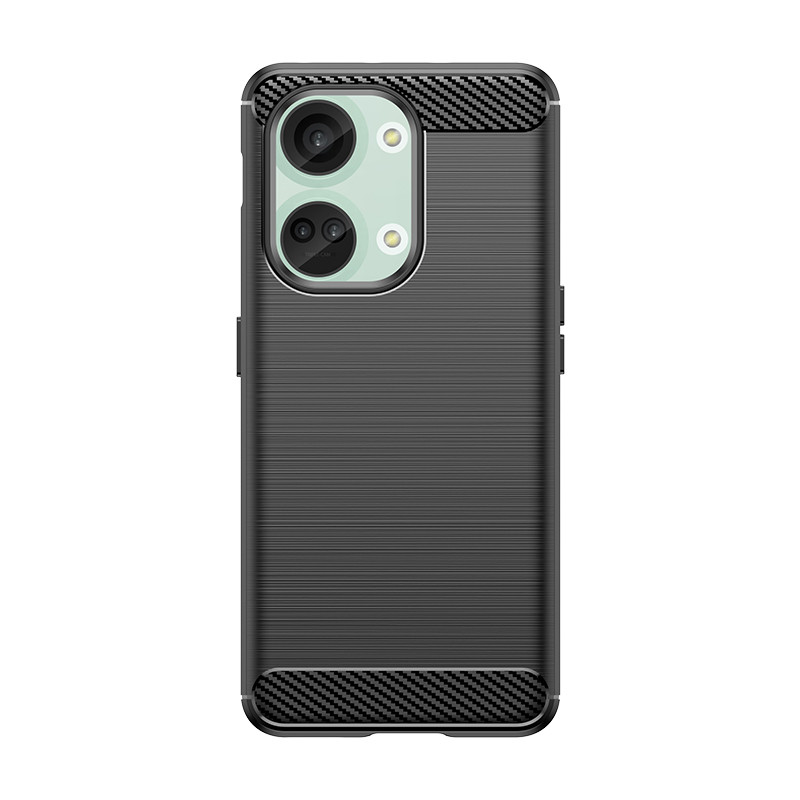 Anglies pluošto silikoninis dėklas, skirtas „OnePlus Ace 2V“ / „OnePlus Nord 3“ – juodas
