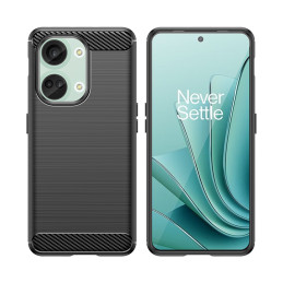 Anglies pluošto silikoninis dėklas, skirtas „OnePlus Ace 2V“ / „OnePlus Nord 3“ – juodas
