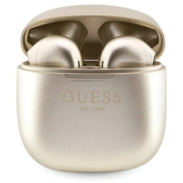 „Bluetooth“ ausinės „Guess Classic EST Logo TWS“ + prijungimo stotelė – auksinės
