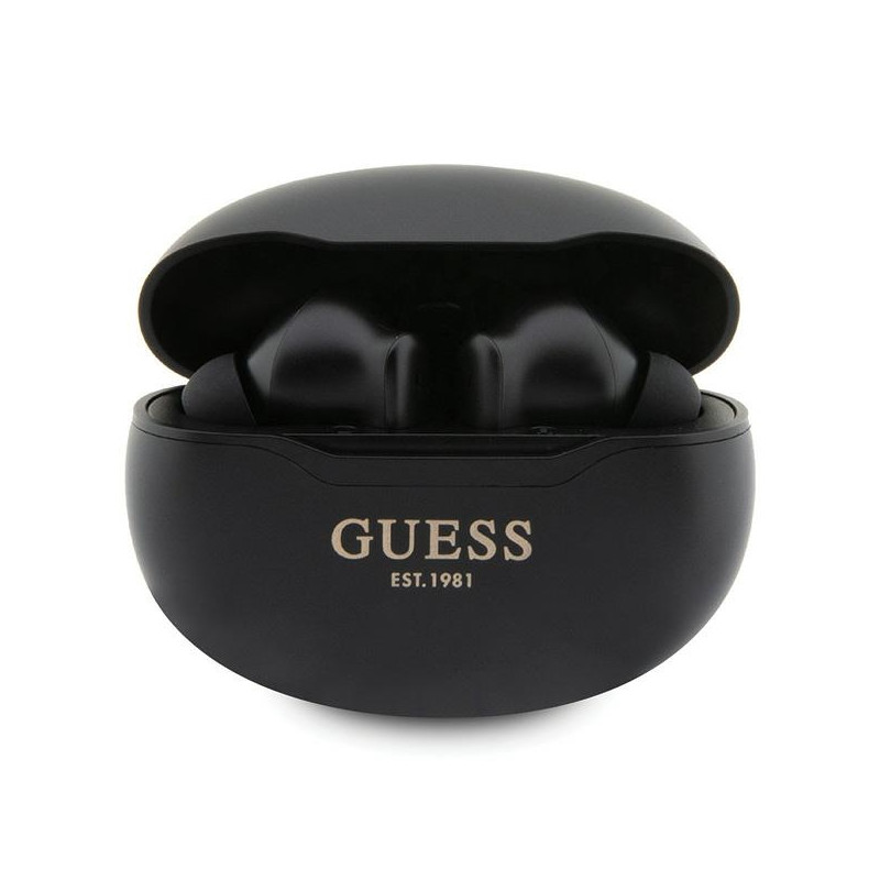„Guess Classic EST TWS Bluetooth“ ausinės su įkrovimo stotele – juodos