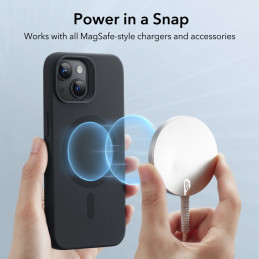 ESR Cloud Halolock MagSafe iPhone 15 Plus dėklas – juodas