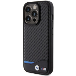 BMW odinis anglies pluošto dėklas, skirtas „iPhone 15 Pro“ – juodas