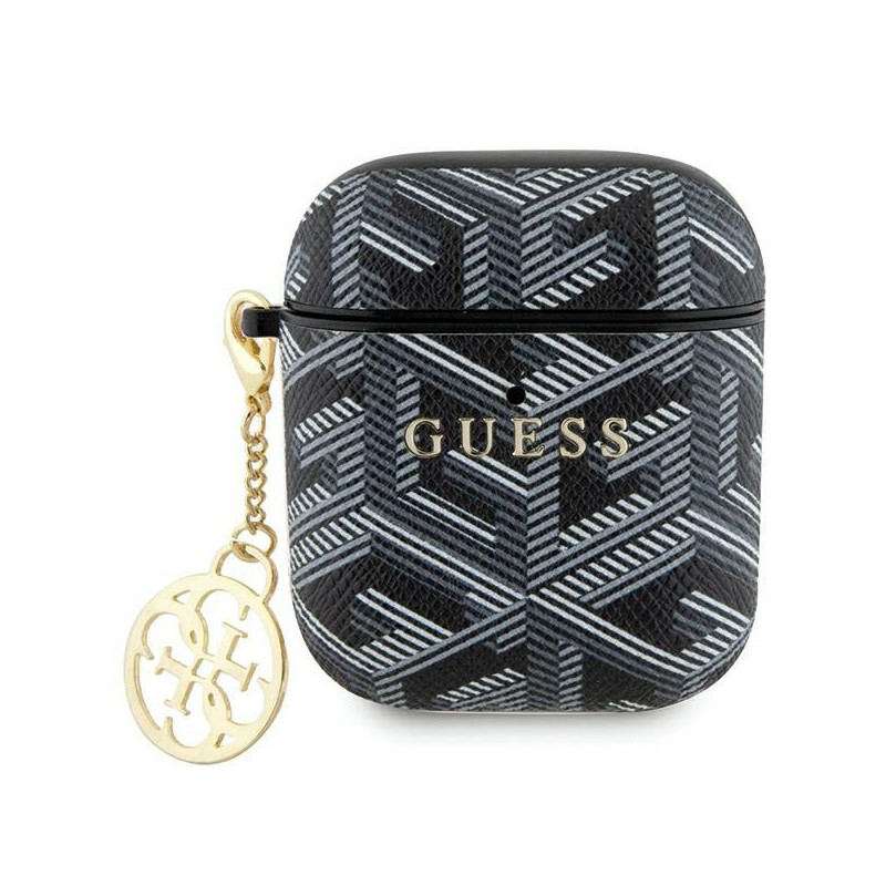 „Guess GCube Charm“ dėklas, skirtas „AirPods 1/ 2“ ausinėms – juodas