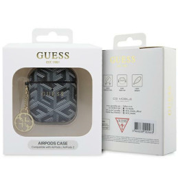 „Guess GCube Charm“ dėklas, skirtas „AirPods 1/ 2“ ausinėms – juodas