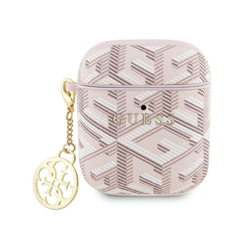 „Guess GCube Charm“ dėklas, skirtas „AirPods 1/ 2“ ausinėms – rožinis