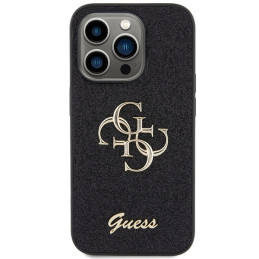 iPhone 15 Pro dėklas Guess Glitter Script Big 4G - juodas