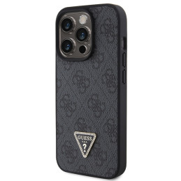 „Guess“ odinis 4G deimantinis trikampio formos dėklas, skirtas „iPhone 15 Pro Max“ – juodas