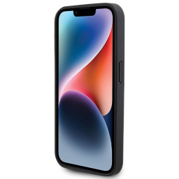„Guess“ odinis 4G deimantinis trikampio formos dėklas, skirtas „iPhone 15 Pro Max“ – juodas