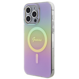 „Guess IML Iridescent MagSafe“ dėklas, skirtas „iPhone 15 Pro“ – rožinis