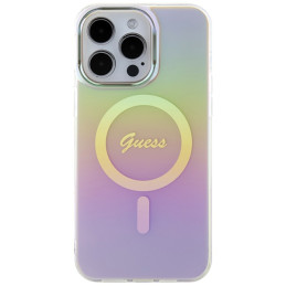 „Guess IML Iridescent MagSafe“ dėklas, skirtas „iPhone 15 Pro“ – rožinis