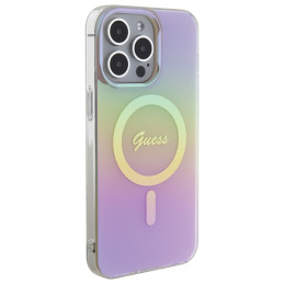 „Guess IML Iridescent MagSafe“ dėklas, skirtas „iPhone 15 Pro“ – rožinis