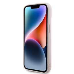 Karl Lagerfeld 3D Rubber Blizgučių Logo iPhone 15 Plus Dėklas – Rožinis