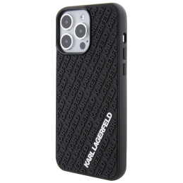 „Karl Lagerfeld“ 3D guminis kelių logotipų dėklas „iPhone 15 Pro Max“ – juodas
