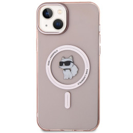 Karl Lagerfeld IML Choupette MagSafe iPhone 15 Plus dėklas – rožinis
