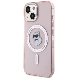 Karl Lagerfeld IML Choupette MagSafe iPhone 15 dėklas – rožinis